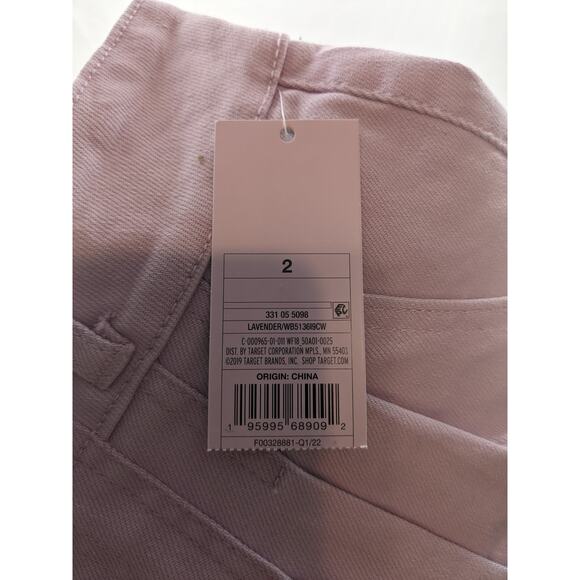 Wild Fable Jean Shorts Pleated Lavender 2 Cutoff Super High Rise Bermuda Raw Hem - Picture 7 of 9